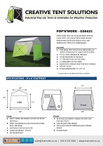 Pop N Work GS6623A Pop Up Ground Tent, 6' x 6' w/ Two Doors